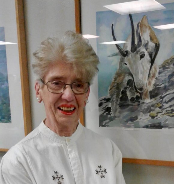 April 24th, we say "Goodbye" to Ursula Beau-Seigneur in a Memorial Ursula Beau-Seigneur with her artwork at the CBN/RI Senior Center